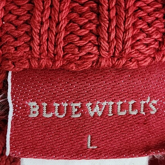 Blue Willi's Red Cotton Canvas Knit Crystal Button Blazer Jacket - Picture 6 of 7